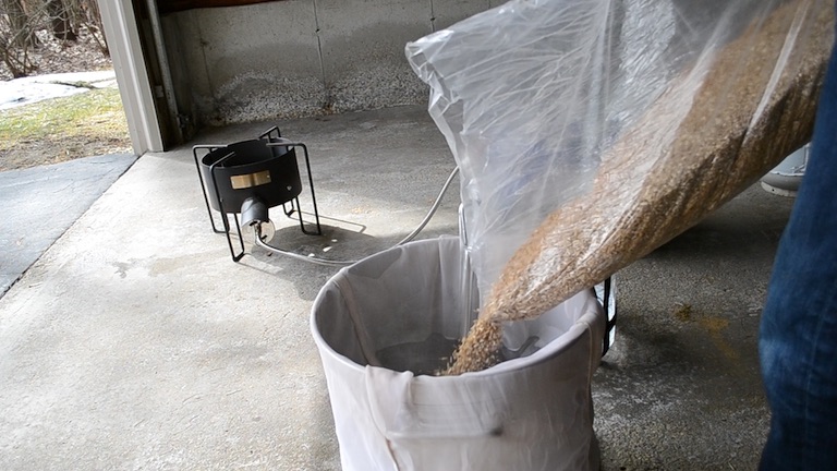 Mashing in the grains